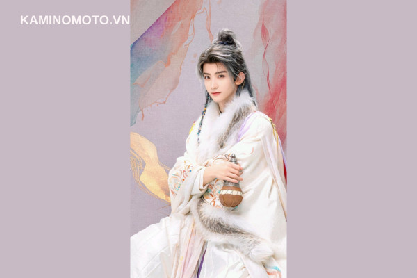 Kiểu tóc cổ trang đơn giản nam: Tóc búi nửa đầu