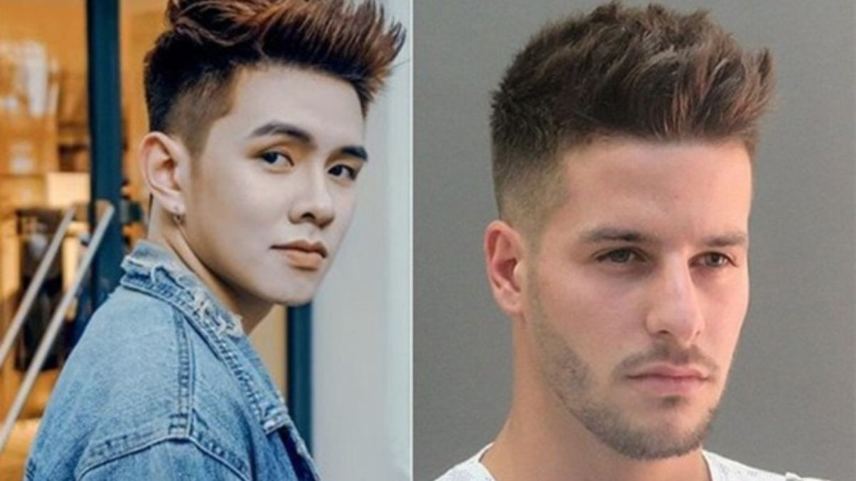 Kiểu tóc đẩy cao 2 bên vuốt nhọn cá tính