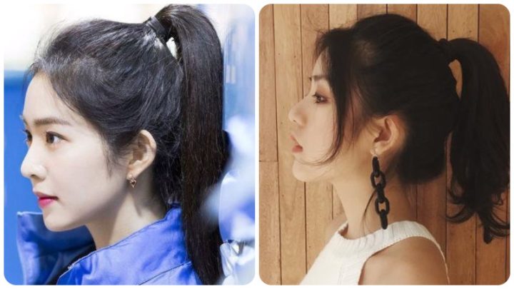 Kiểu tóc đuôi ngựa năng động, phù hợp để đi học hàng ngày.