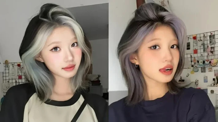 Kiểu tóc ép thẳng ngang vai phối highlight