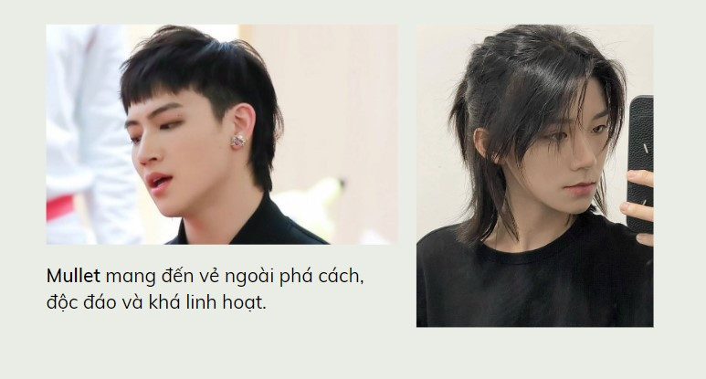 Kiểu tóc hói chữ m nam mullet cá tính