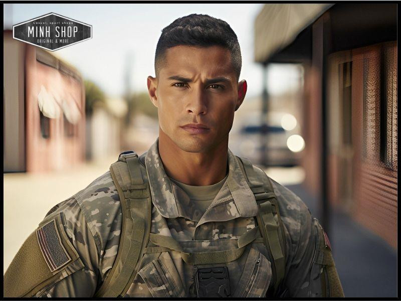 Kiểu tóc hói nam Military Cut mạnh mẽ