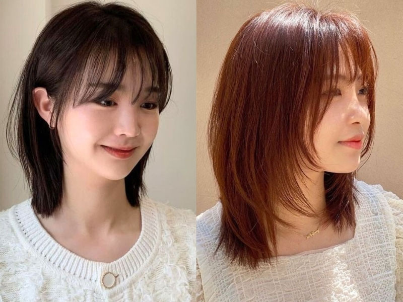 Kiểu tóc layer đuôi cá ngang vai thanh lịch