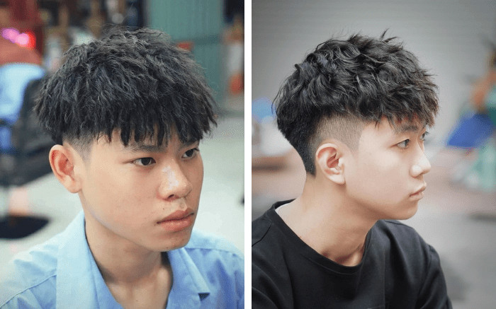 Kiểu tóc layer nam uốn con sâu, mang đến vẻ ngoài trẻ trung, năng động và cá tính