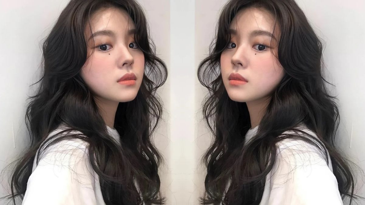 Kiểu tóc mái bay phối cùng tóc xoăn sóng