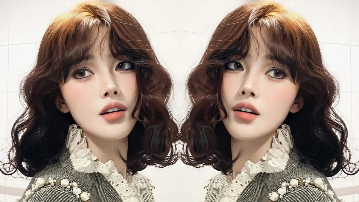 Kiểu tóc mái dài phối tóc ngắn uốn xoăn