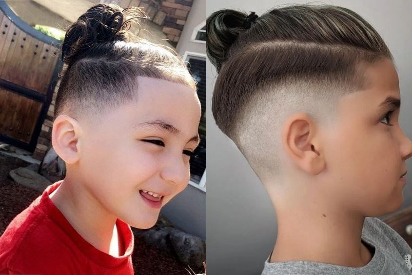 Kiểu tóc Manbun xoăn lãng tử cho bé trai