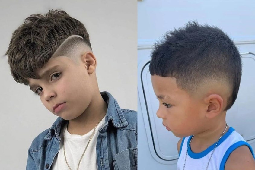 Kiểu tóc mohican mái ngố đáng yêu cho bé trai