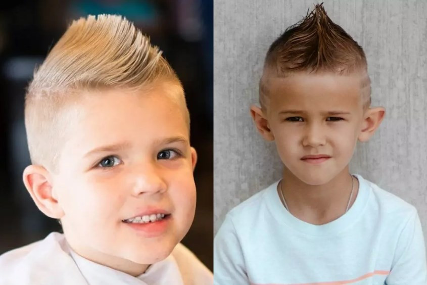 Kiểu tóc mohican vuốt nhọn giúp bé trai trông năng động
