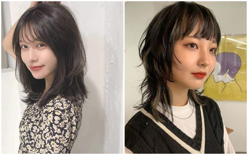 Kiểu tóc mullet nữ ngắn uốn cụp C