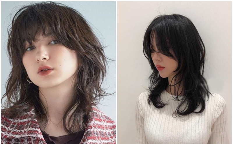 Kiểu tóc mullet nữ ngắn uốn sóng lơi