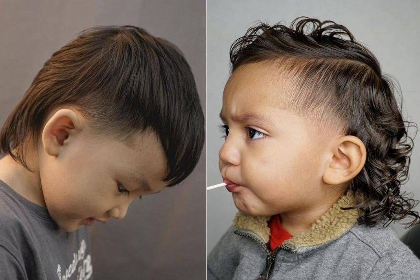 Kiểu tóc Mullet xoăn sành điệu cho bé trai