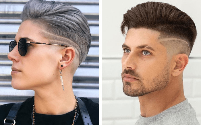 Kiểu tóc nam ngắn Tattoo với đường cạo nghệ thuật, thể hiện cá tính mạnh mẽ.