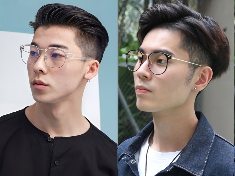 Kiểu tóc nam thể thao undercut với đường fade sắc nét và mái vuốt cao