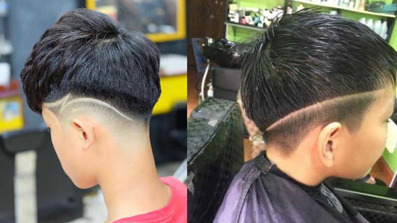 Kiểu tóc nam trẻ em kẻ vạch
