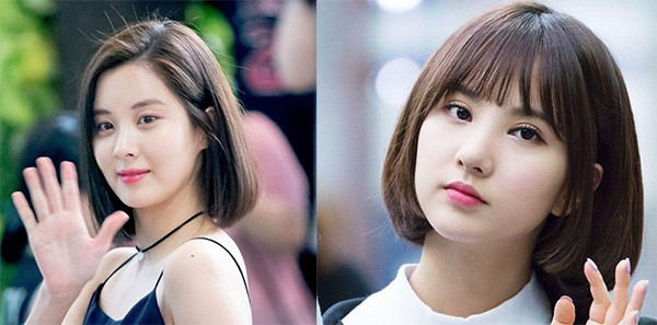 Kiểu tóc ngắn ép thẳng ngang cằm kết hợp mái thưa nhẹ nhàng giúp che khuyết điểm cho khuôn mặt tròn