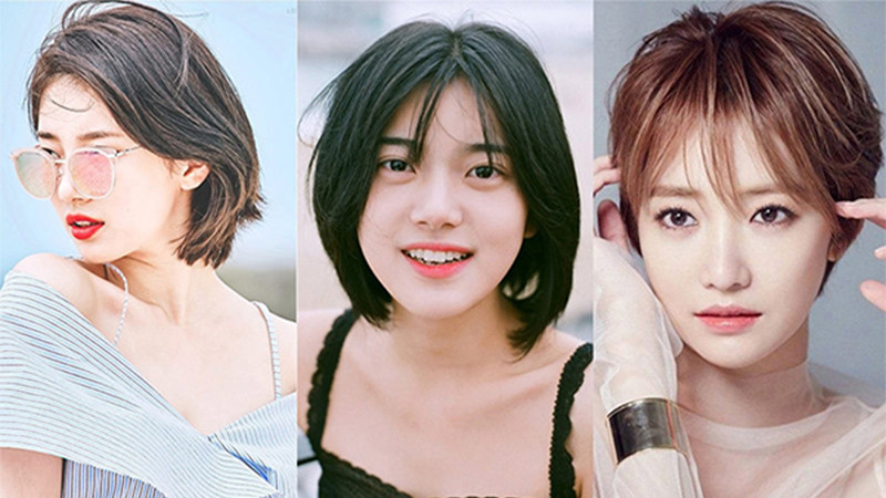 Kiểu tóc ngắn layer cho mặt tròn trán cao, tạo sự cân đối và trẻ trung