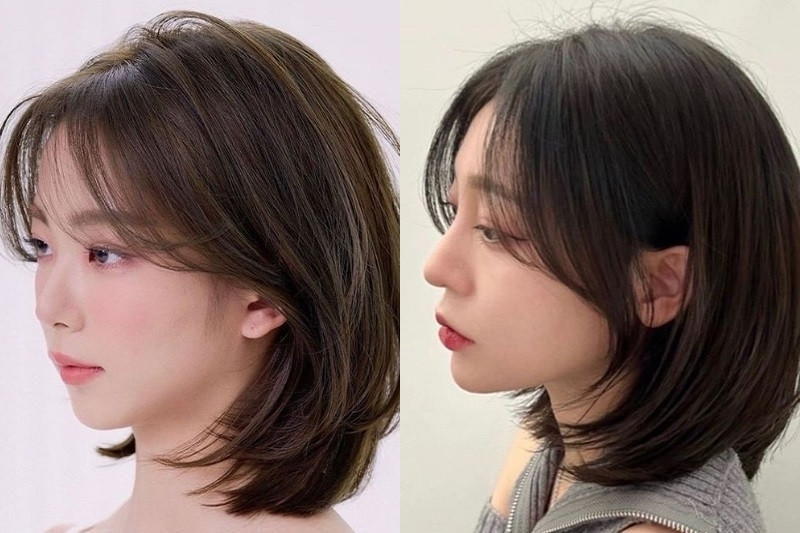 Kiểu tóc ngắn tỉa tầng ôm sát gương mặt cho áo dài