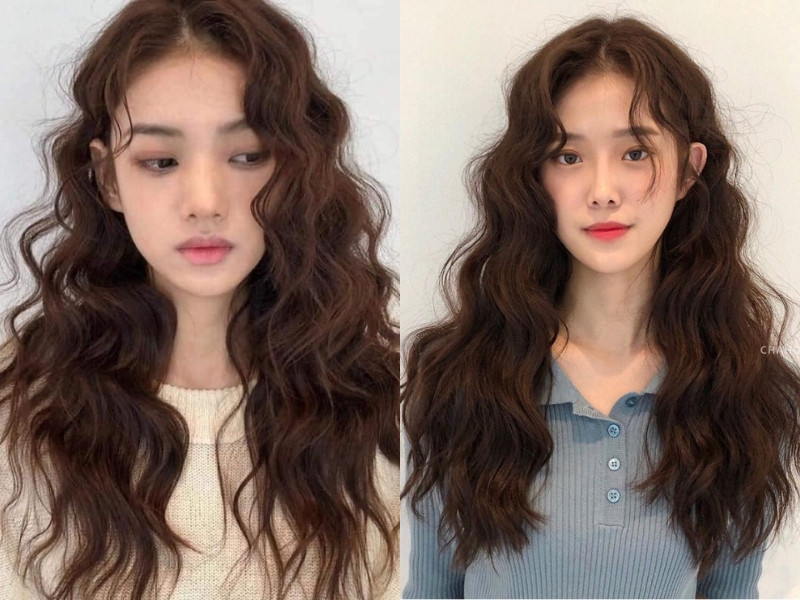 Kiểu tóc ngang lưng 2024 uốn xoăn xù phong cách