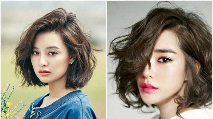 kiểu tóc ngang vai dập xù trẻ trung năng động