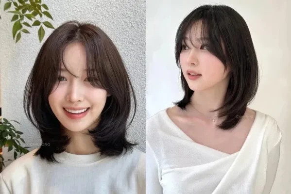 Kiểu tóc ngang vai tỉa layer mang phong cách tóc ngắn trung niên Hàn Quốc