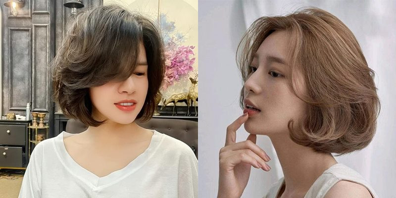 Kiểu tóc pop layer ngắn uốn bo ôm mặt, phù hợp với khuôn mặt trái xoan