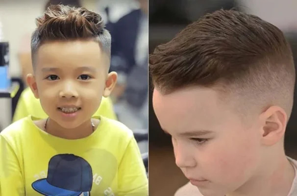 Kiểu tóc Short Quiff tạo độ phồng tự nhiên cho bé trai