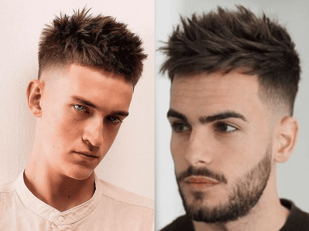 Kiểu tóc Spiky Hair vuốt dựng giúp tăng chiều cao ảo, làm khuôn mặt tròn dài hơn