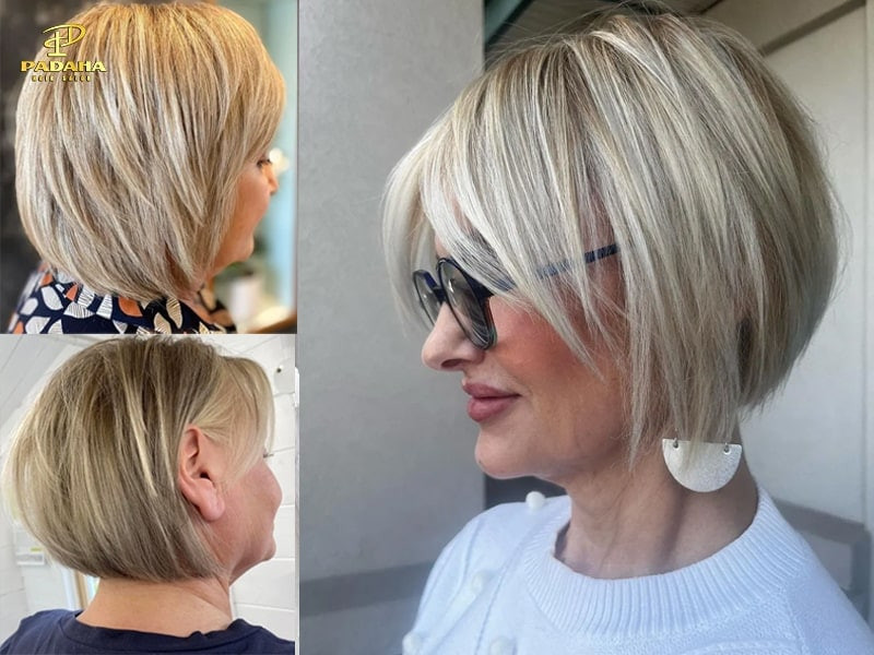 Kiểu tóc tém duỗi phồng hiện đại cho người lớn tuổi