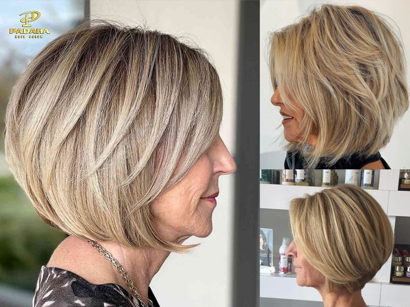 Kiểu tóc tém layer mềm mại cho phụ nữ trung niên