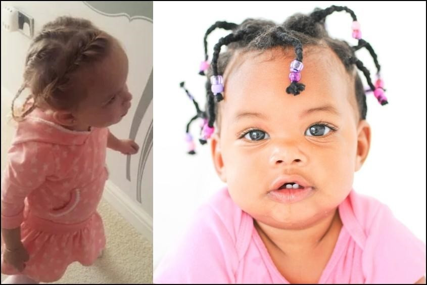 Kiểu tóc tết nhiều bím cho bé gái 1 tuổi