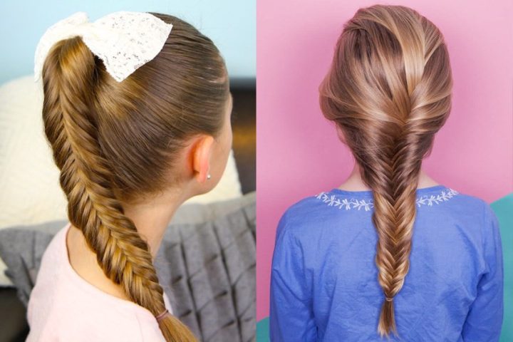Kiểu tóc tết xương cá xinh xắn cho bé gái đi tiệc