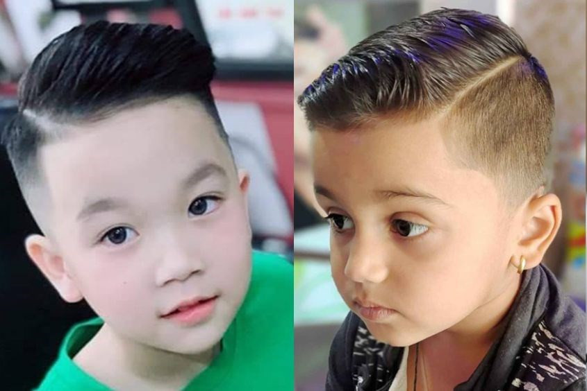 Kiểu tóc Undercut xoăn trên đỉnh cho bé trai
