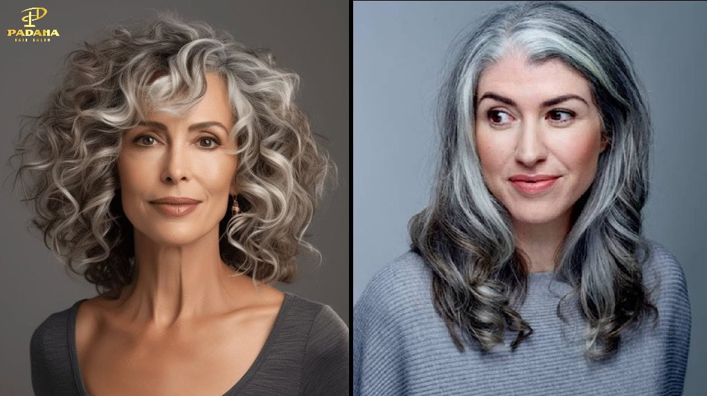 Kiểu tóc uốn xoăn lọn lớn cho tóc bạc nữ