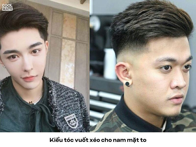 Kiểu tóc vuốt xéo hiện đại cho nam đầu to