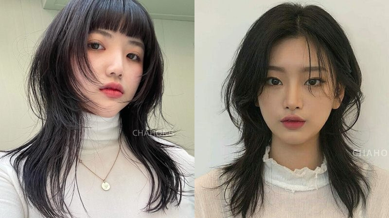Kiểu tóc Wolf Cut mái bay uốn lượn to nhẹ nhàng