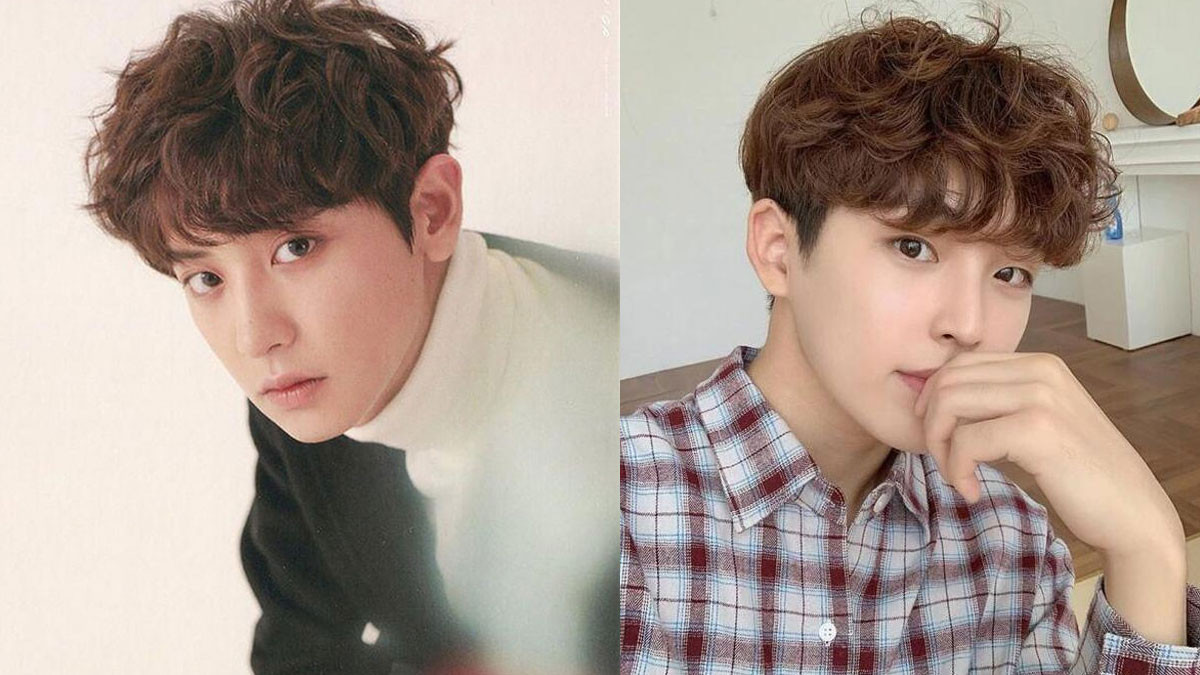 Kiểu tóc xoăn lọn mái ngố cho nam mặt tròn dễ thương