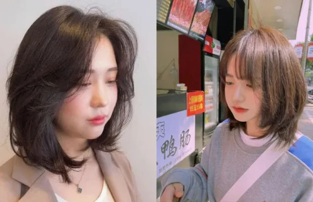 kiểu tóc xoăn ngắn cho mặt tròn layer rối