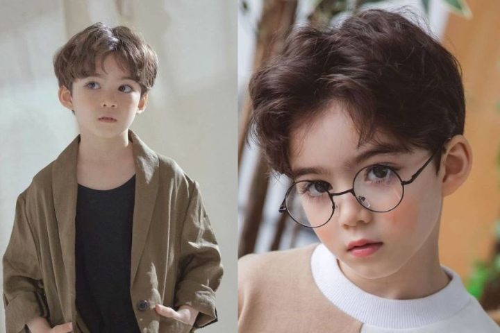 kiểu tóc xoăn nhẹ cho bé trai 8 tuổi năng động