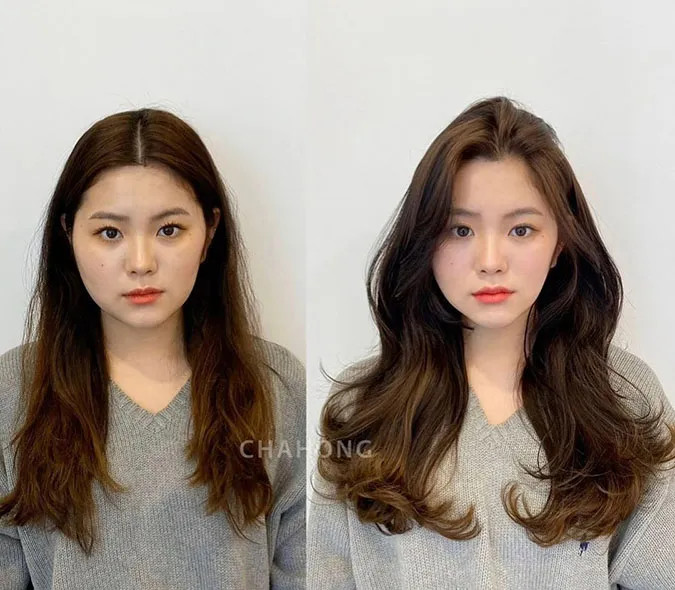 Kiểu tóc xoăn sóng lơi cho người đầu to mặt tròn