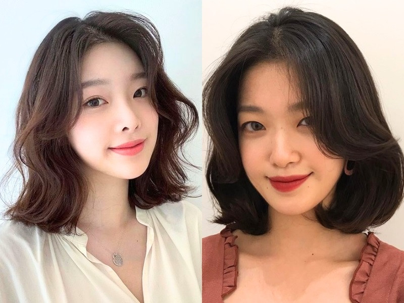 Kiểu tóc xoăn tự nhiên ngắn ngang vai trẻ trung