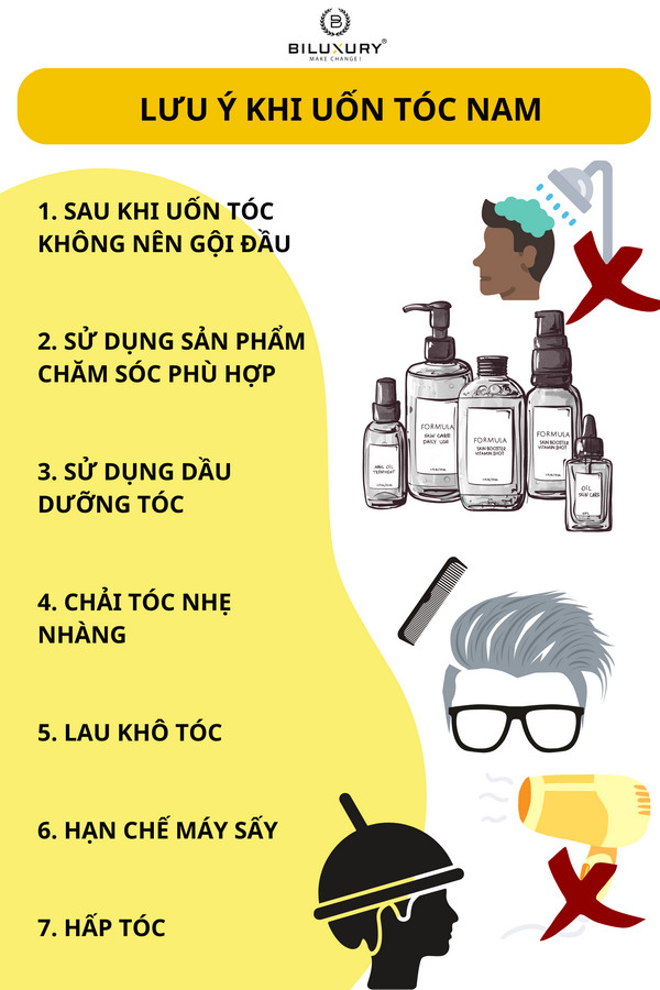 Lưu ý khi uốn tóc nam Lyve