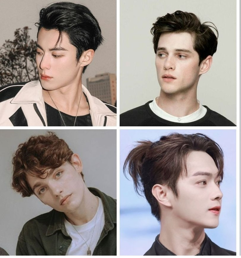 Mái tạt kết hợp tóc uốn cho mặt dài