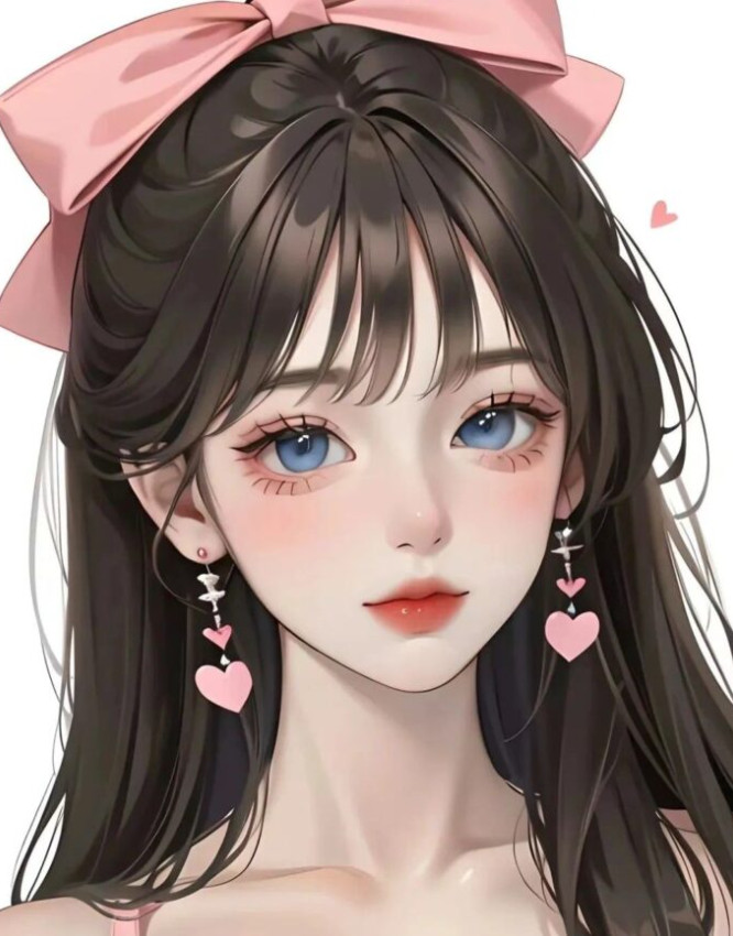 Mái tóc anime nữ đẹp buộc nửa đầu duyên dáng và thanh lịch