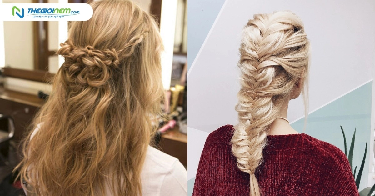 Mái tóc tết lỏng tay, hơi rối tự nhiên, mang đến vẻ đẹp phóng khoáng và cuốn hút, phù hợp với mọi khuôn mặt