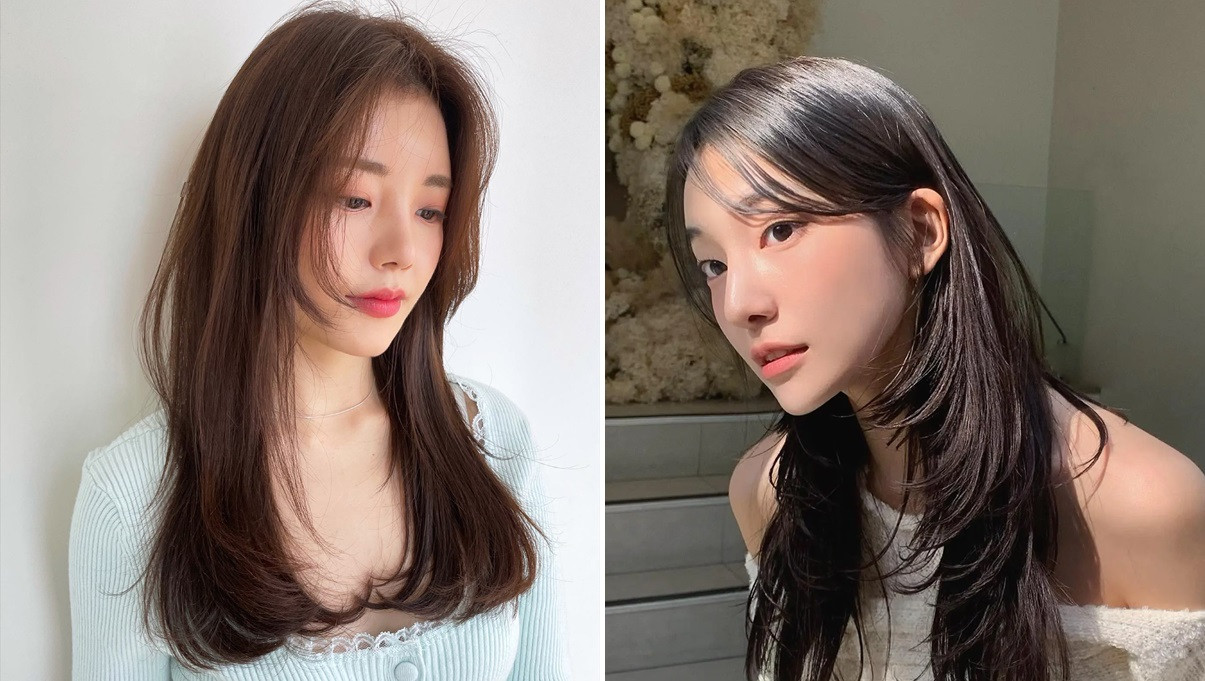 Mái tóc uốn cụp ngang vai trẻ trung, ôm sát gương mặt tạo cảm giác thon gọn và đáng yêu