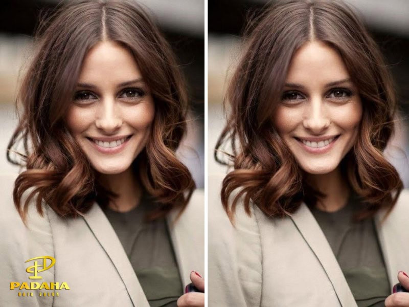 Mẫu tóc lỡ rẽ ngôi giữa uốn sóng cho phụ nữ trung niên