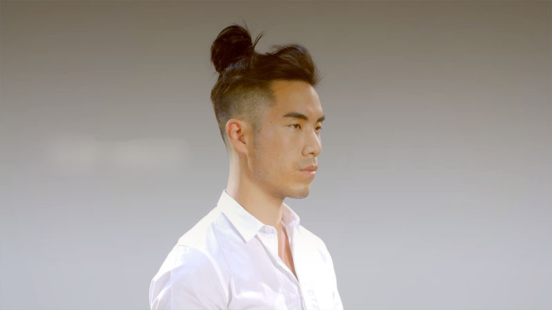 Minh họa kiểu tóc búi Top Knot hiện đại