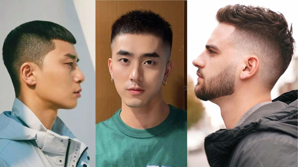 Mô tả ảnh: Minh họa các dạng khuôn mặt khác nhau có thể hợp với tóc 3 phân