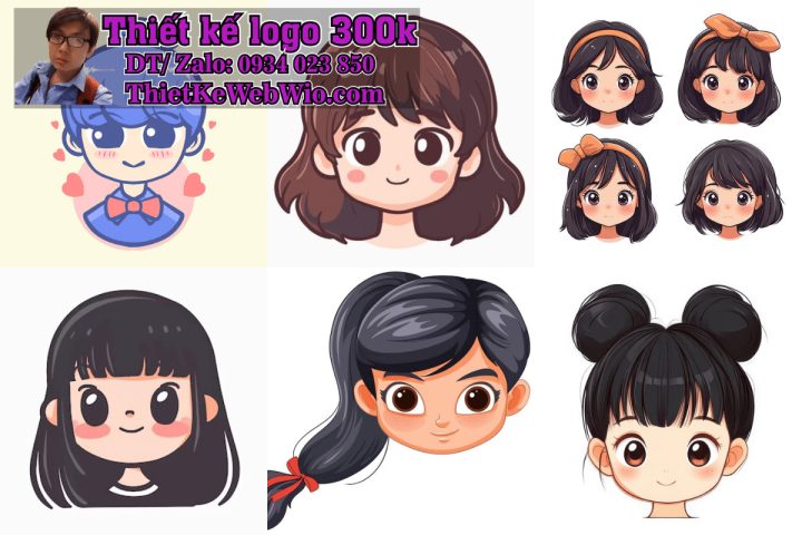 Mô tả các kiểu tóc chibi phổ biến với đường nét mềm mại